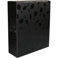 Flesdoos | Wijnglas | karton | 3 flessen | 285x95x330mm | zwart | 25 stuks - thumbnail