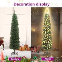 Kunstkerstboom met standaard smal 210 cm PVC groen - thumbnail