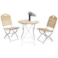 Hardhouten Bistroset ⌀ 77 cm met metalen frame - thumbnail