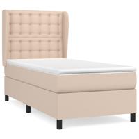 Boxspring met matras kunstleer cappuccinokleurig 90x200 cm - thumbnail