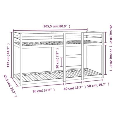 Stapelbed 80x200 cm massief grenenhout Stapelbed 80x200 cm massief grenenhout