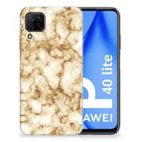 Huawei P40 Lite | TPU | Siliconen hoesje | Marmer Goud - thumbnail