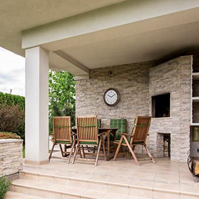 TFA Dostmann 60.3066.53 Kwarts Outdoorhorloge 387 mm x 52 mm Messing Spatwaterdicht, Groot display