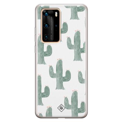 Huawei P40 Pro siliconen telefoonhoesje - Cactus print Huawei P40 Pro siliconen telefoonhoesje - Cactus print