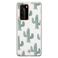 Huawei P40 Pro siliconen telefoonhoesje - Cactus print - thumbnail