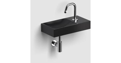 Clou Vale fonteinen keramiek fontein 38x19x7cm kraangat rechts zwart mat CL/03.30161.01.R