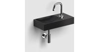 Clou Vale fonteinen keramiek fontein 38x19x7cm kraangat rechts zwart mat CL/03.30161.01.R - thumbnail
