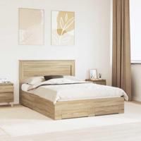 Bedframe met lade met hoofdeinde met opslag Bewerkt hout - thumbnail