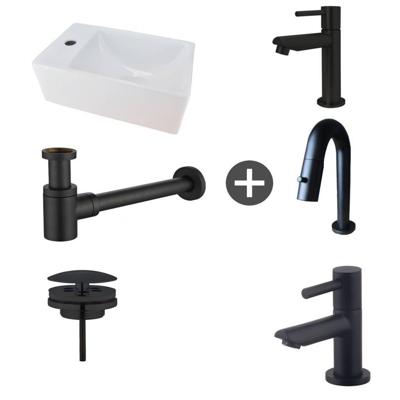 Wiesbaden Fonteinpack Chepri XXS Links Keramiek 30.5x18x11 cm Zwart