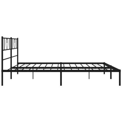 Bedframe met hoofdbord metaal zwart 193x203 cm