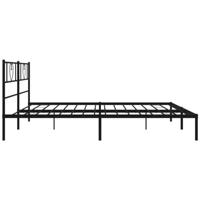 Bedframe met hoofdbord metaal zwart 193x203 cm - thumbnail