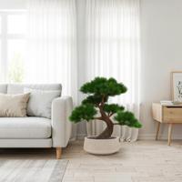 Pinus Bonsai x5 deluxe kunstplant op voet 80cm - thumbnail