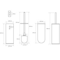 Toiletborstelhouder Sapho X-Steel Hangend Rond 39x9 cm RVS Sapho - thumbnail