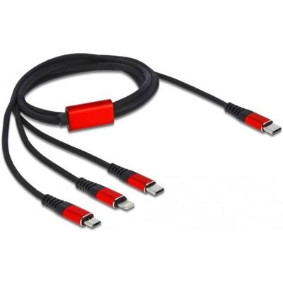 DeLOCK USB-oplaadkabel 3-in-1 USB-C naar Lightning + Micro USB + USB-C DeLOCK USB-oplaadkabel 3-in-1 USB-C naar Lightning + Micro USB + USB-C
