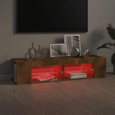 Tv-meubel LED-verlichting 135x39x30 cm gerookt eikenkleurig