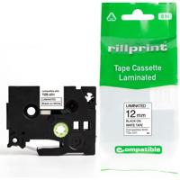 Rillprint compatible TZe tape voor Brother TZe-231, 12 mm, zwart op wit - thumbnail