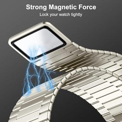 Magnetische stalen band - Zeer sterke magneet - Goud - Geschikt voor Apple Watch 44mm / 45mm / 46mm / 49mm Magnetische stalen band - Zeer sterke magneet - Goud - Geschikt voor Apple Watch 44mm / 45mm / 46mm / 49mm