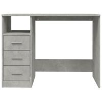 Bureau met lades 102x50x76 cm bewerkt hout betongrijs - thumbnail