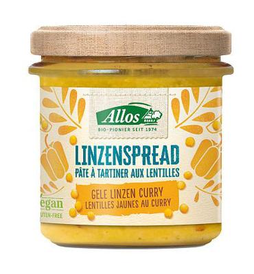 Allos Linzenspread gele curry bio 140 Gram
