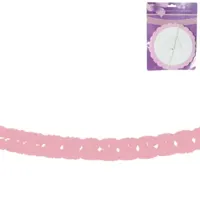 Slinger rond papier roze 3 m | 24 stuks - thumbnail