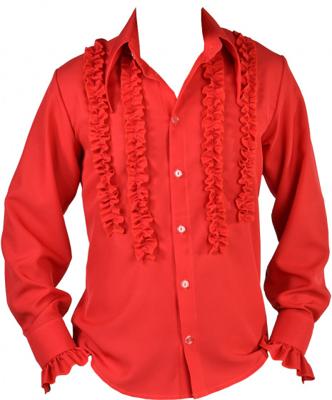 Party Blouse Rouches Zijden Rood