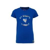 De Zoete Zusjes by Wehkamp T-shirt met gekleurde reversible pailletten blauw - thumbnail