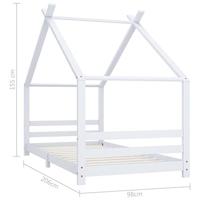 Kinderbedframe massief grenenhout wit 90x200 cm - thumbnail