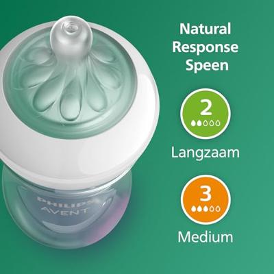 Philips AVENT Natural Response 3 glazen flessen + fopspeenset doorzichtig - thumbnail