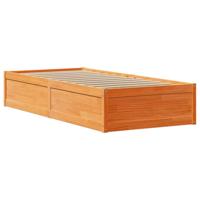 Bedframe zonder matras massief grenenhout wasbruin 100x200 cm - thumbnail