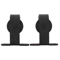 Intersteel Set van 2 hangrollen Basic Top 14cm - mat zwart - thumbnail