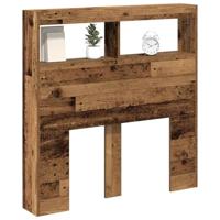 Hoofdbordkast met LED 100x17x102 cm oud hout - thumbnail