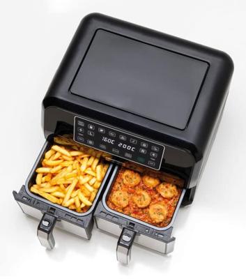 Kenwood HFM20.000MB friteuse Dubbel 8 l Vrijstaand 1700 W Heteluchtfriteuse Zwart