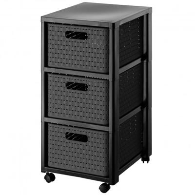 Rotho country design ladekast met wielen 3x18l antraciet