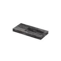 INK Pitch Wastafel keramische slab rechts met drain en front en side skirts zonder kraangat 100x45x9 Venice brown glossy - thumbnail