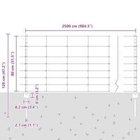 VidaXL Hek met paal zilver 0,8 x 25 m staal - thumbnail