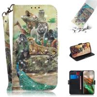 3D gekleurde tekening horizontale Flip leergeval met houder & kaartsleuf & portemonnee voor Galaxy Note 10 (Zoo) - thumbnail
