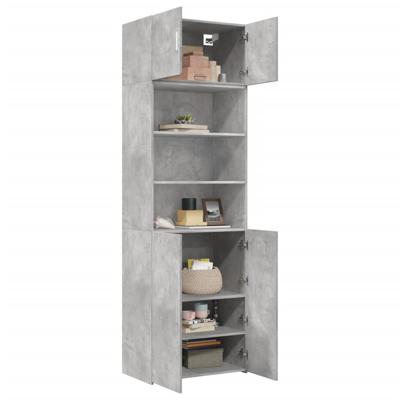Opbergkast 70x42,5x225 cm bewerkt hout betongrijs
