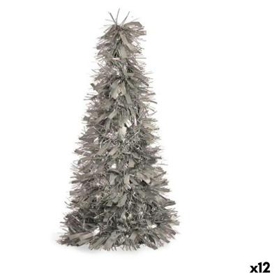 Decoratieve figuren Kerstboom Klatergoud Zilverkleurig Polypropyleen PET 27 x 45,5 x 27 cm (12 Stuks)