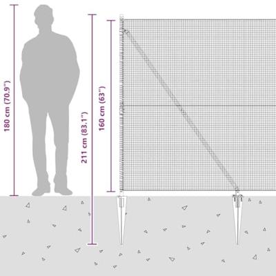 VidaXL Afrasteringspaal zilver 10 x 1,6 m (16 x 16 mm gaas) staal