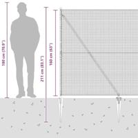 VidaXL Afrasteringspaal zilver 10 x 1,6 m (16 x 16 mm gaas) staal - thumbnail