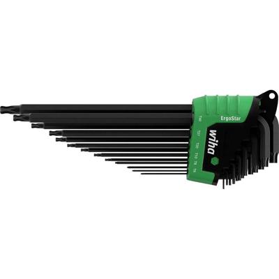 Wiha Stiftsleutelset | in ErgoStar houder | TORX® | kogelkop | 14-delig | chemisch gezwart | in blister - 43847 - 43847
