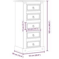 Nachtkastje Corona 53x39x103 cm massief grenenhout - thumbnail