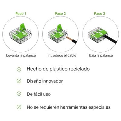 WAGO 221-423 221 Verbindingsklem Flexibel: 0.14-4 mm² Massief: 0.2-4 mm² Aantal polen: 3 50 stuk(s) Transparant, Groen WAGO 221-423 221 Verbindingsklem Flexibel: 0.14-4 mm² Massief: 0.2-4 mm² Aantal polen: 3 50 stuk(s) Transparant, Groen