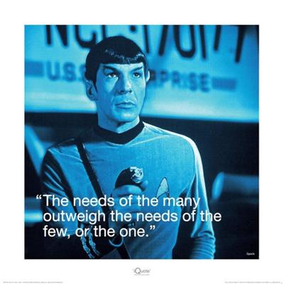Kunstdruk Star Trek - Spock iQuote 40x40cm