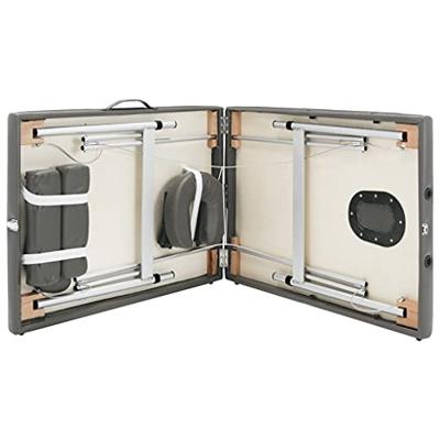VidaXL Massagetafel met 2 zones 186x68 cm aluminium frame antraciet