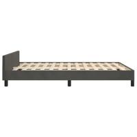 Bedframe met hoofdeinde fluweel donkergrijs 140x190 cm - thumbnail