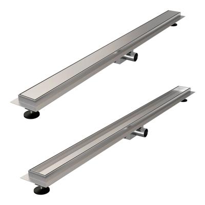 Multifunctionele RVS-gebouste Douchegoot met flens - 7 x 110 cm