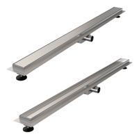 Multifunctionele RVS-gebouste Douchegoot met flens - 7 x 110 cm - thumbnail