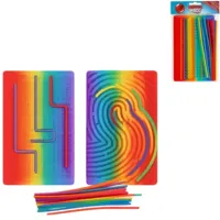 Fingerprint Maze spel met 18 sticks 20 cm 2 assorti | 24 stuks - thumbnail