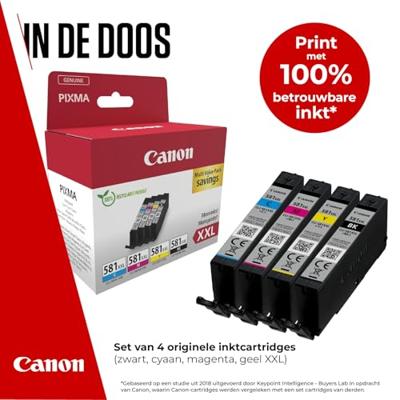 Canon Inktcartridge CLI-581 XXL Origineel Combipack Zwart, Cyaan, Magenta, Geel 1998C007 - thumbnail